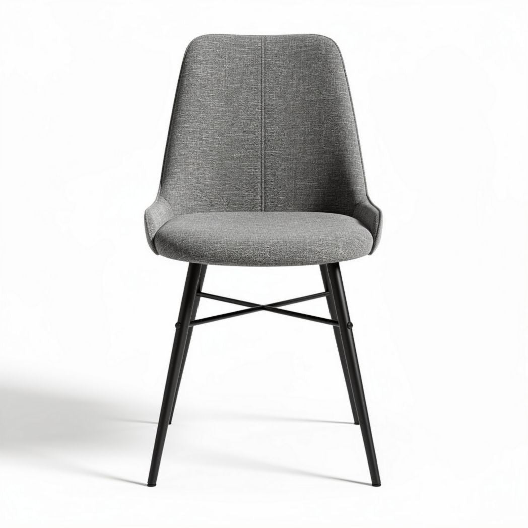 Gray upholstered dining chair with metal legs 40 x 45 x 90cm