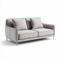 Modern two-seater fabric sofa in light gray with removable cushions 180 x 90 x 80cm