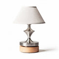 Table lamp with glass shade and wooden base in multicolor design 30 x 20 x 35cm