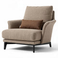 Sofa chair in beige fabric with removable cushion and black metal legs 80 x 90 x 85cm